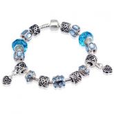 Pulseira Réplica Pandora Prata 925 Turquesa&Prata